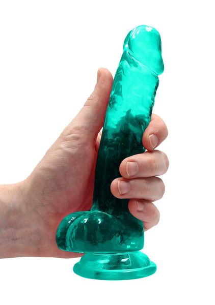 7"""" / 19 Cm Realistic Dildo With Balls - Turquoise zdjęcie 3