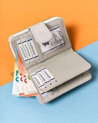 skórzany, elegancki portfel damski na zatrzask i suwak - lorenti na Arena.pl