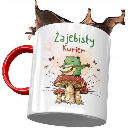 Kubek Czerwony Dla Kuriera Żajebisty Kurier Kubek Z Nadrukiem Ze Zdjęciem na Arena.pl