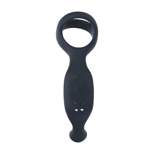 Vibrating Silicone Prostate Stimulator With Tri O Cockring - Black na Arena.pl