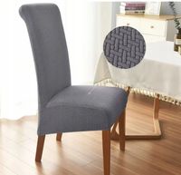 Pokrowiec Na Krzesło Xl Szary Żakard Prostokątny [13-Z1-Sz]