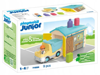 PLAYMOBIL JUNIOR Ciężarówka z garażem z funkcją sortera Wywrotka Figurka