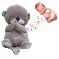 PRZYTULANKA MASKOTKA WYDRA SZUMIĄCA USPOKAJACZ ODDYCHAJĄCA SZARY