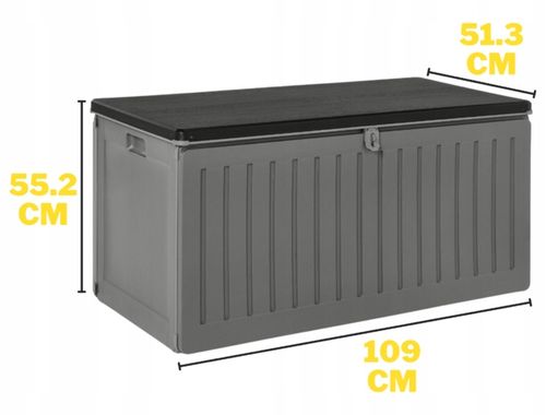 SKRZYNIA OGRODOWA 270 LITRÓW BALKONOWA KUFER SIEDZISKO 270L ANTRACYT na Arena.pl