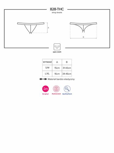 koronkowe stringi otwarte obsessive z kokardką l/xl na Arena.pl