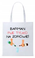 Dla Barmana Bartender Torba Eco Biała Shopper Z Nadrukiem Ze Zdjęciem