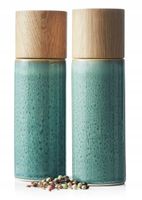 Zestaw młynków ręcznych 2 sztuki BITZ drewno + kamionka