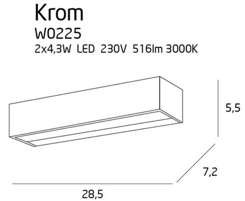 Kinkiet Krom led W0225 - MaxLight na Arena.pl
