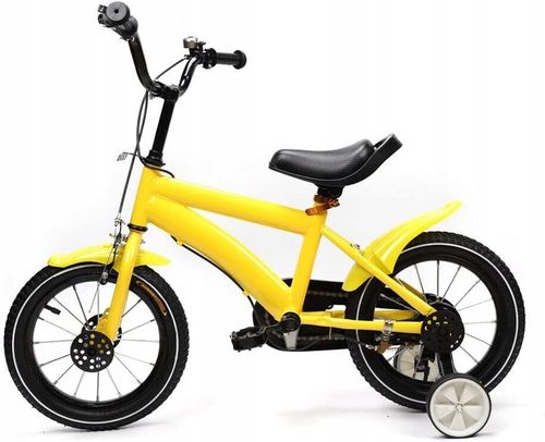 14-calowy rower dziecięcy w z kółkami stabilizującymi żółty. na Arena.pl