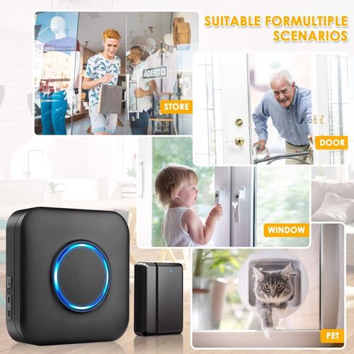 Czujnik ruchu bezprzewodowy do drzwi okien czarny na Arena.pl