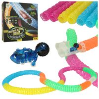 Tor Samochodowy Elastyczny Wyścigowy do Budowania Tunel Świecący 210 el.