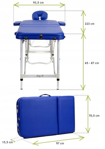 STÓŁ ŁÓŻKO DO MASAŻU 3-SEGMENT ALU LEKKIE BODYFIT na Arena.pl