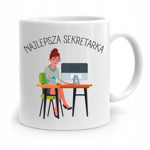 Kubek Prezent Dla Sekretarki Najlepsza Sekretarka Z Nadrukiem Ze Zdjęciem na Arena.pl