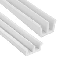 Prowadnice do szyb szkła meblowe, kpl górna + dolna, 125 cm, biały