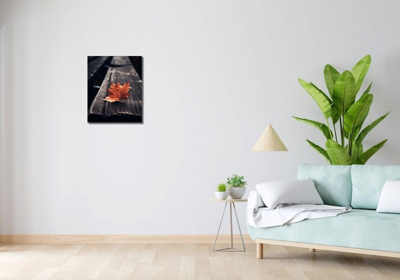 Obraz 40x50cm Pojedynczy Liść zdjęcie 2
