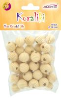 koraliki drewniane naturalne z tłoczeniami 18mm 40szt. |  pj-0812