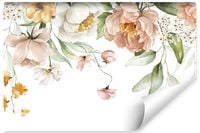 Fototapeta Do Sypialni KWIATY Pastelowe Liście Natura 368cm x 254cm