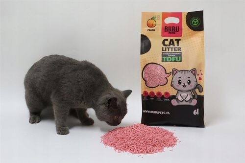 Żwirek Tofu dla Kotów BRZOSKWINIA BuBuPets 2,5kg zbrylający biodegradowalny na Arena.pl