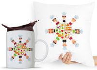 Zestaw Poduszka + Kubek Dla Kucharza Szefa Kuchni Z Nadrukiem Ze Zdjęciem