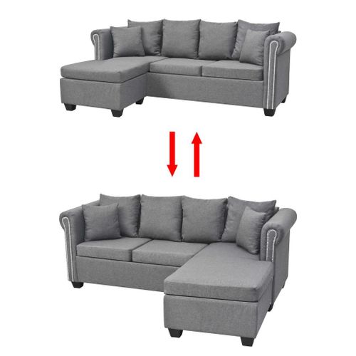 SOFA NAROŻNA JASNOSZARA 200x140x73cm na Arena.pl