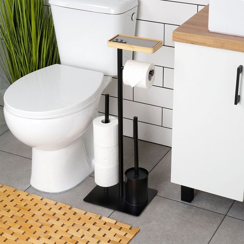 Szczotka Silikonowa Toaletowa WC Stojak Łazienkowy na Papier Toaletowy 2w1 na Arena.pl