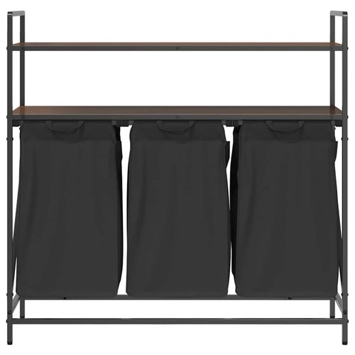 Kosz na pranie 3 przegrody z półkami, brązowy dąb na Arena.pl