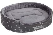 Owalne legowisko kojec dla psa Welsti szary futerko M 58x47 wigofil