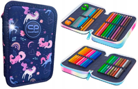 Piórnik rozkładany podwójny CoolPack z wyposażeniem Jednorożce Modny