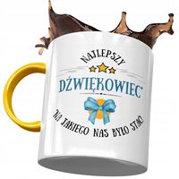 Kubek Żółty Dla Dźwiękowca Najlepszy Dźwiękowiec Z Nadrukiem Ze Zdjęciem