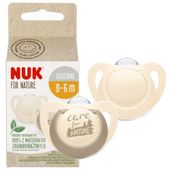 NUK Smoczek uspokajający anatomiczny silikonowy 0-6m NATURE BEŻOWY 2szt.