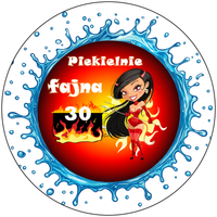 Opłatek na tort Urodziny Piekielnie Fajna Kobieta Postać Whisky Drink 18 40