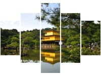 70 100CM OBRAZ 5 ELEM ZŁOTY DOMEK MITH HUANG DRUK PŁÓTNO