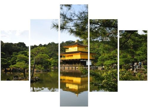 70 100CM OBRAZ 5 ELEM ZŁOTY DOMEK MITH HUANG DRUK PŁÓTNO na Arena.pl