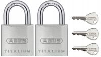 2 KŁÓDKI ABUS TITALIUM SYSTEM 1 KLUCZA 727 40MM