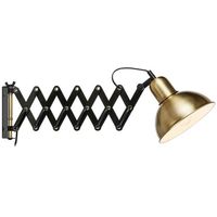 Kinkiet LAMPA nożycowa RIGGS 108104 Markslojd metalowa harmonijka mosiądz czarna