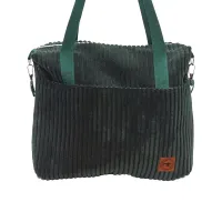 Sztruksowy Plecak Zielony – Modny Plecak i Torebka na Ramię