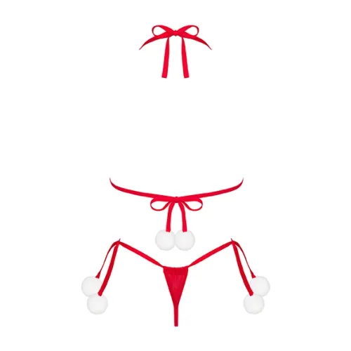 obsessive bobble girl komplet świąteczny czerwony one size pompony na Arena.pl