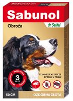 Obroża dla psa na pchły i kleszcze - Sabunol GPI działa 90 dni złota 50cm