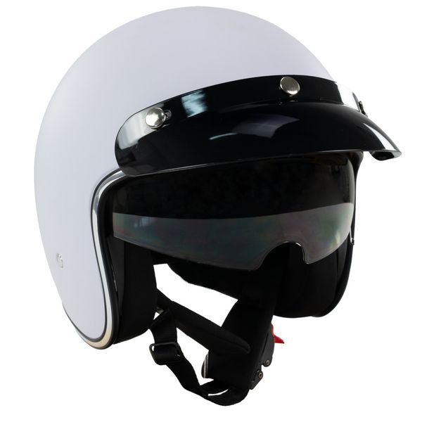 Kask na skuter motocyklowy otwarty z daszkiem BB 588 -przyciemniona blenda M biały mat zdjęcie 2