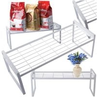 PÓŁKA METALOWA JEDNOPOZIOMOWA ORGANIZER KUCHENNY STOJAK BIAŁY DO KUCHNI