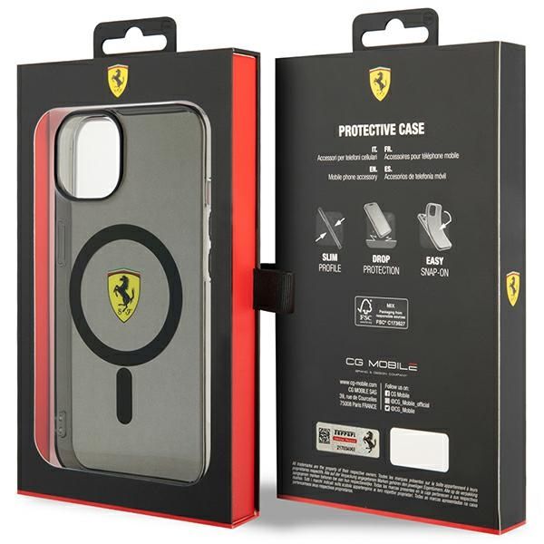 Etui Ferrari do iPhone 15 Plus, iPhone 14 Plus, Czarny MagSafe zdjęcie 8
