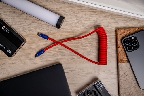 Kabel Newell USB-C - USB-C 100 W, 1,5 m, silikonowy, czerwono-granatowy na Arena.pl