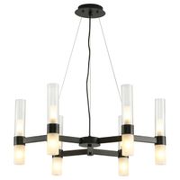 Żyrandol do jadalni Candela DN1505-6 black Step wielopunktowy tuby czarny