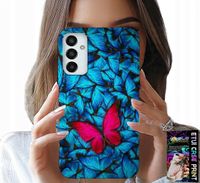 ETUI DO SAMSUNG GALAXY M13 4G - NIEBIESKIE MOTYLKI, MOTYL, KOBIECE WZORY