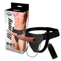 harness attraction benny hollow system z wibratorem 15 cm beżowy