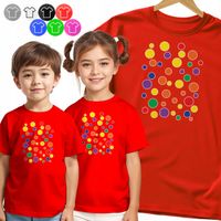 KOSZULKA DZIECIĘCA TSHIRT - KOLOROWE KROPKI KROPKA NA DZIEŃ KROPKI - 134 M
