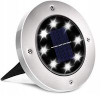 LAMPA SOLARNA OGRODOWA Wbijana 8LED Gruntowa Najazdowa DYSK 2912