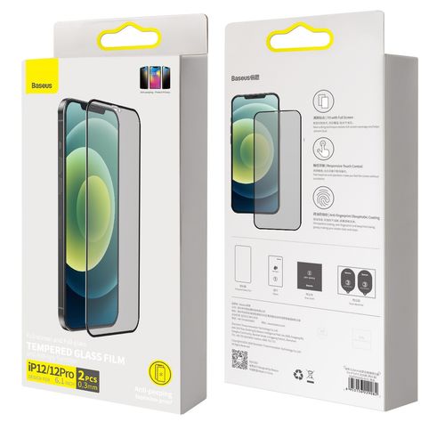 Baseus 2x Szkło Prywatyzujące do iPhone 12 12 Pro na Arena.pl