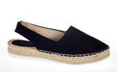 Sandały espadryle zamszowe niska platforma czarne Rozmiar obuwia - 39
