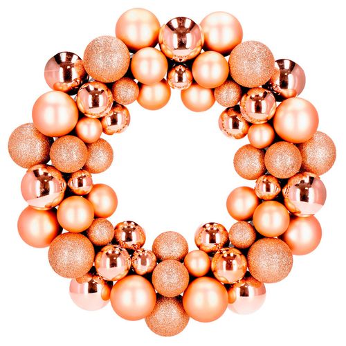 Wieniec świąteczny z bombek, wianek na drzwi 34 cm stroik, złoty na Arena.pl